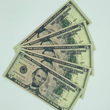 Load image into Gallery viewer, 400 Pcs $5 Prop Movie Money-Double Sided Looks Real Full Printed Stack