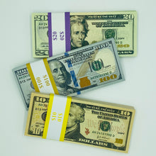 Load image into Gallery viewer, 100 Pcs Mix 3 Type Prop Money-Double Sided Full Print Fake Dollar $100,$20,$10