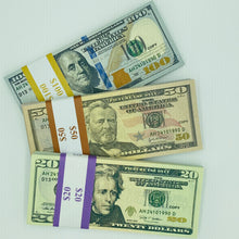 Load image into Gallery viewer, 200 Pcs Mix Prop Money Double Sided Full Print Dollar Play Game Stack $100,$50,$20