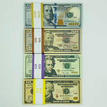 Load image into Gallery viewer, 4 Type Mix Prop Money-Double Sided Full Print fake Dollar 200 Pcs $100,$50,$20,$10