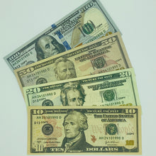 Load image into Gallery viewer, 4 Type Mix Prop Money-Double Sided Full Print fake Dollar 100 Pcs $100,$50,$20,$10