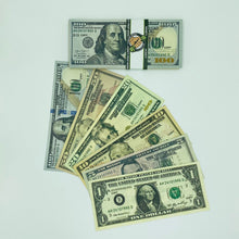 Load image into Gallery viewer, 400 Pcs 6 Type Mix Prop Money-Double Sided Full Print Play Game Dollar