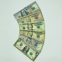 Load image into Gallery viewer, 300 Pcs 6 Type Mix Prop Money-Double Sided Full Print Play Game Dollar