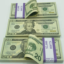 Load image into Gallery viewer, 400 Pcs $20 Replica Prop Money Double Sided Looks Real Full Printed Stack