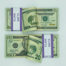 Load image into Gallery viewer, Realistic Prop Money 100 Pcs $20 Double Sided Looks Real Full Printed Stack