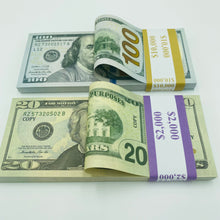 Load image into Gallery viewer, Prop Money Replica Double Sided Full Print Fake 100 Pcs $100,$20
