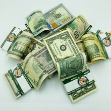 Load image into Gallery viewer, 25 Pcs 6 Different Type Mix Prop Money-Double Sided Full Print Play Game Dollar