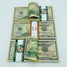 Load image into Gallery viewer, 15.000 Dollar $50 Prop Money-Double Sided Full Printed Stack
