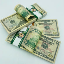 Load image into Gallery viewer, 20.000 Dollar $50 Prop Money-Double Sided Full Printed Stack