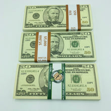 Load image into Gallery viewer, Realistic Old US Dollar Prop Money 100 pcs $50 Play Money 2 Side Looks Real