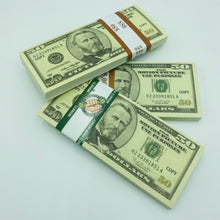 Load image into Gallery viewer, Realistic Old US Dollar Prop Money 100 pcs $50 Play Money 2 Side Looks Real