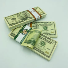 Load image into Gallery viewer, Realistic Old US Dollar Prop Money 100 pcs $50 Play Money 2 Side Looks Real