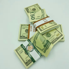 Load image into Gallery viewer, Realistic Old US Dollar Prop Money 100 pcs $50 Play Money 2 Side Looks Real