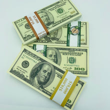 Load image into Gallery viewer, Realistic Old US Dollar Prop Money 100 pcs Mix $100 $50 Replica Money 2 Side Looks Real