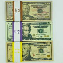 Cargar imagen en el visor de la galería, Mix 3 Type 200 Pcs Prop Money-Double Sided Full Print Play Dollar $50,$20,$10
