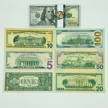 Cargar imagen en el visor de la galería, Realistic Prop Money, Double Sided Full Print Play Game Dollar 200 Pcs 6 Type Mix
