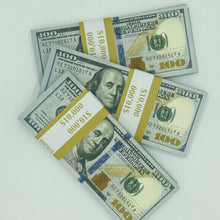 Load image into Gallery viewer, 200 Pcs $100 Prop Movie Money Replica Double Sided Looks Real Full Printed
