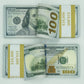 300 Pcs $100 Realistic Prop Money Double Sided Looks Real Full Printed