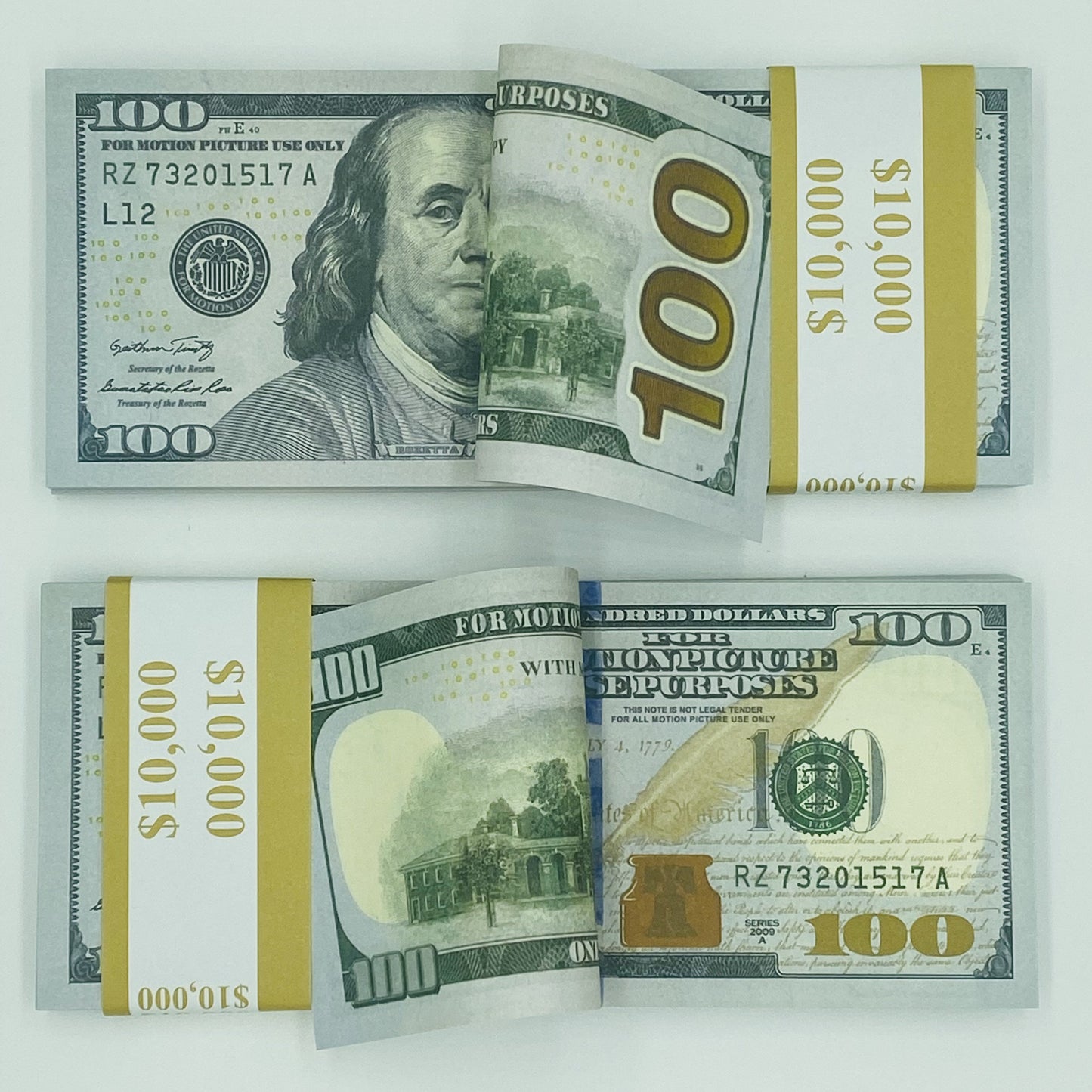 200 Pcs $100 Prop Movie Money Replica Double Sided Looks Real Full Printed