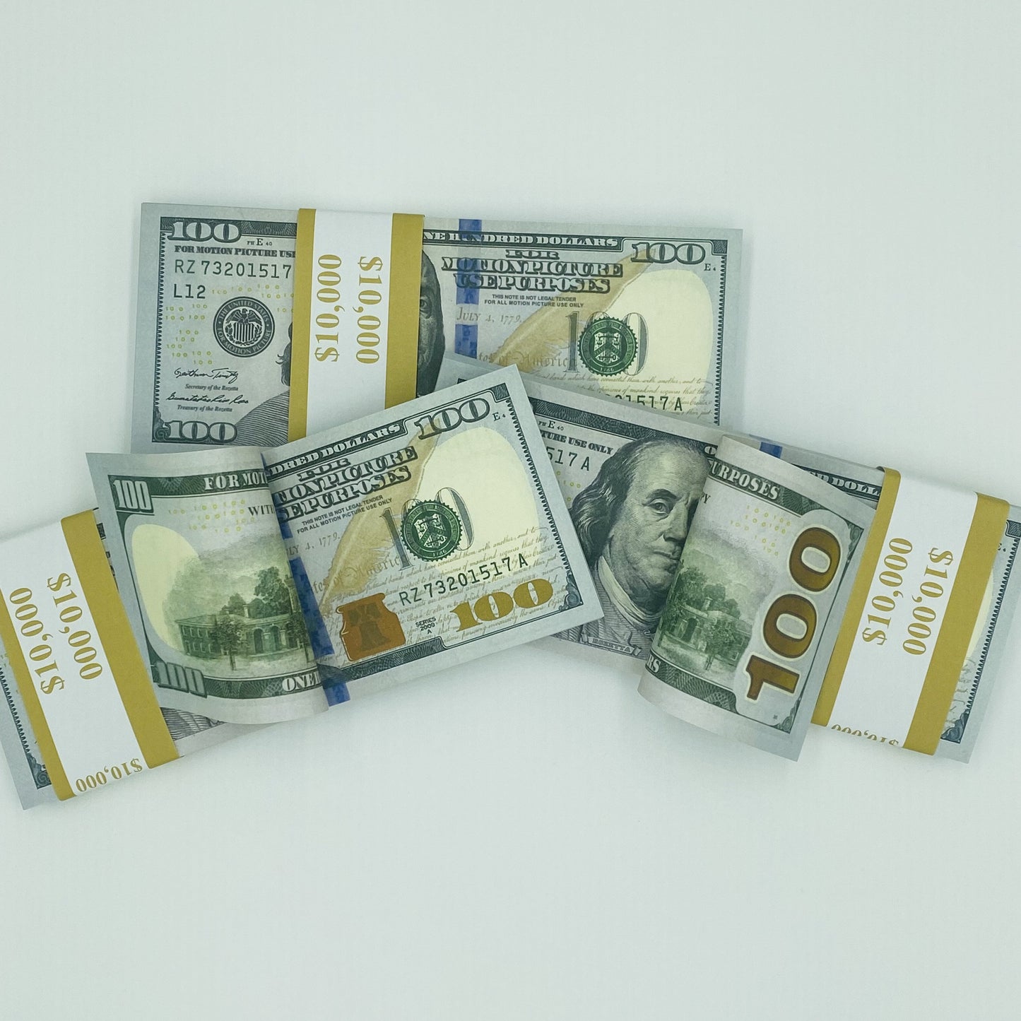 300 Pcs $100 Realistic Prop Money Double Sided Looks Real Full Printed
