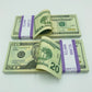 Realistic  Prop Money 100 Pcs $20 Double Sided Looks Real Full Printed Stack