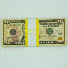 Load image into Gallery viewer, 100 Pieces 10 Dollar Replica Prop Movie Money Double Sided Full Printed Stack
