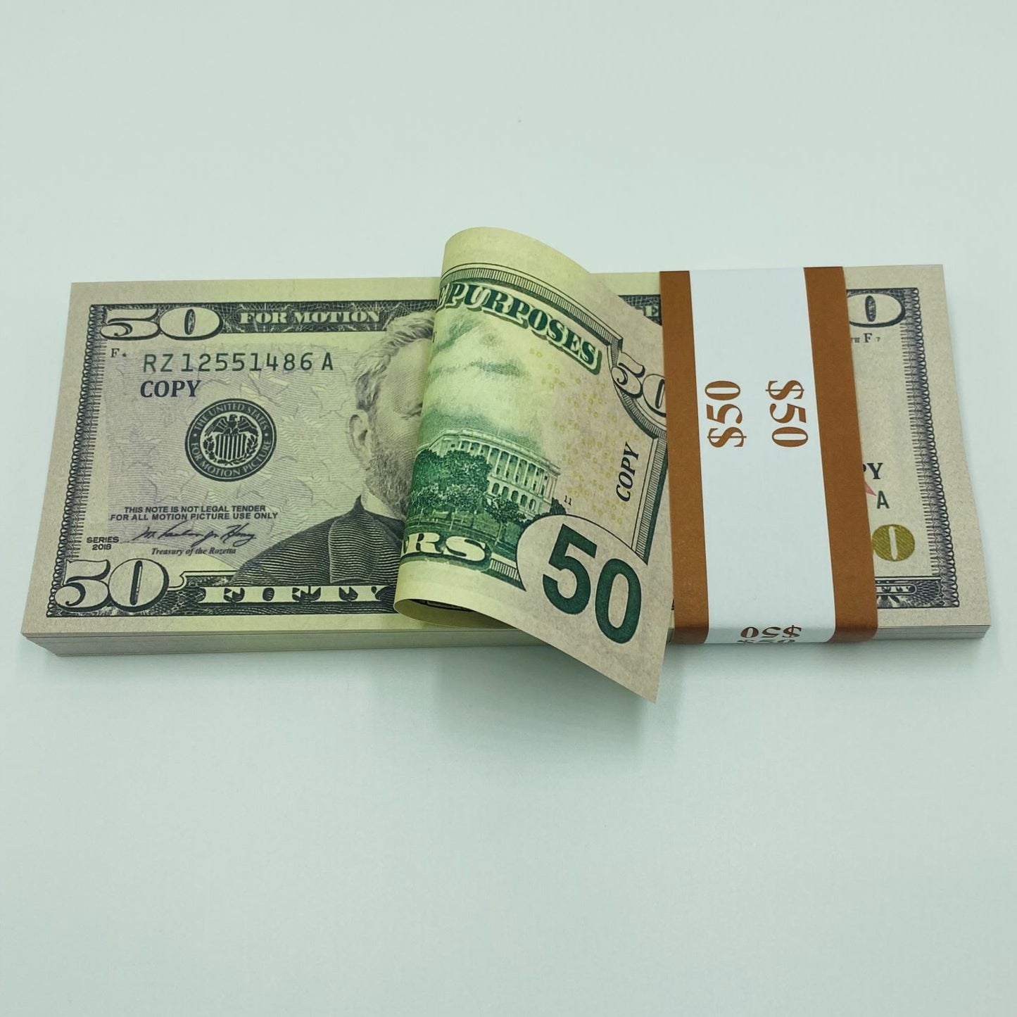 100 Pcs 50 US Dollar Replica Prop Money Double Sided Full Printed