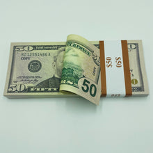 Load image into Gallery viewer, 100 Pcs 50 US Dollar Replica Prop Money Double Sided Full Printed
