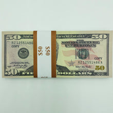 Load image into Gallery viewer, 100 Pcs 50 US Dollar Replica Prop Money Double Sided Full Printed
