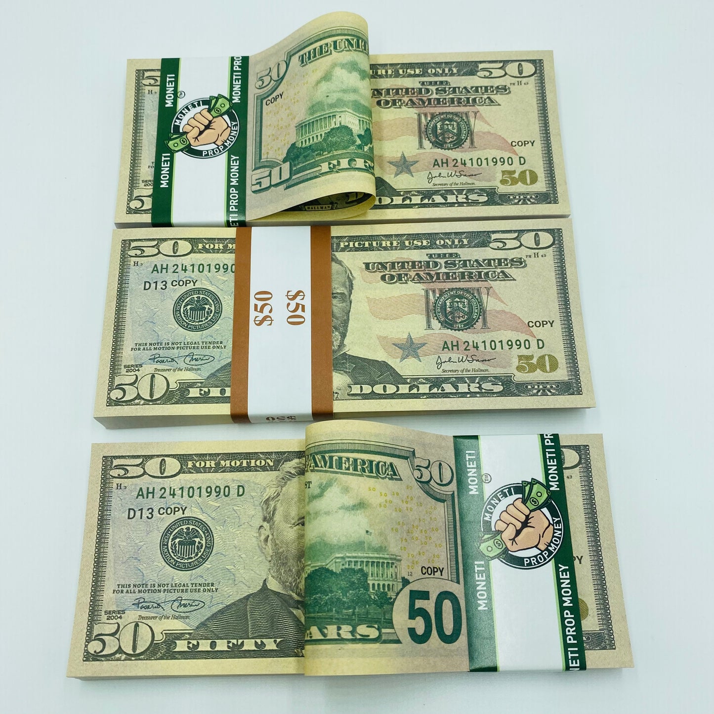 5.000 Dollar $50 Prop Money-Double Sided Full Printed Stack