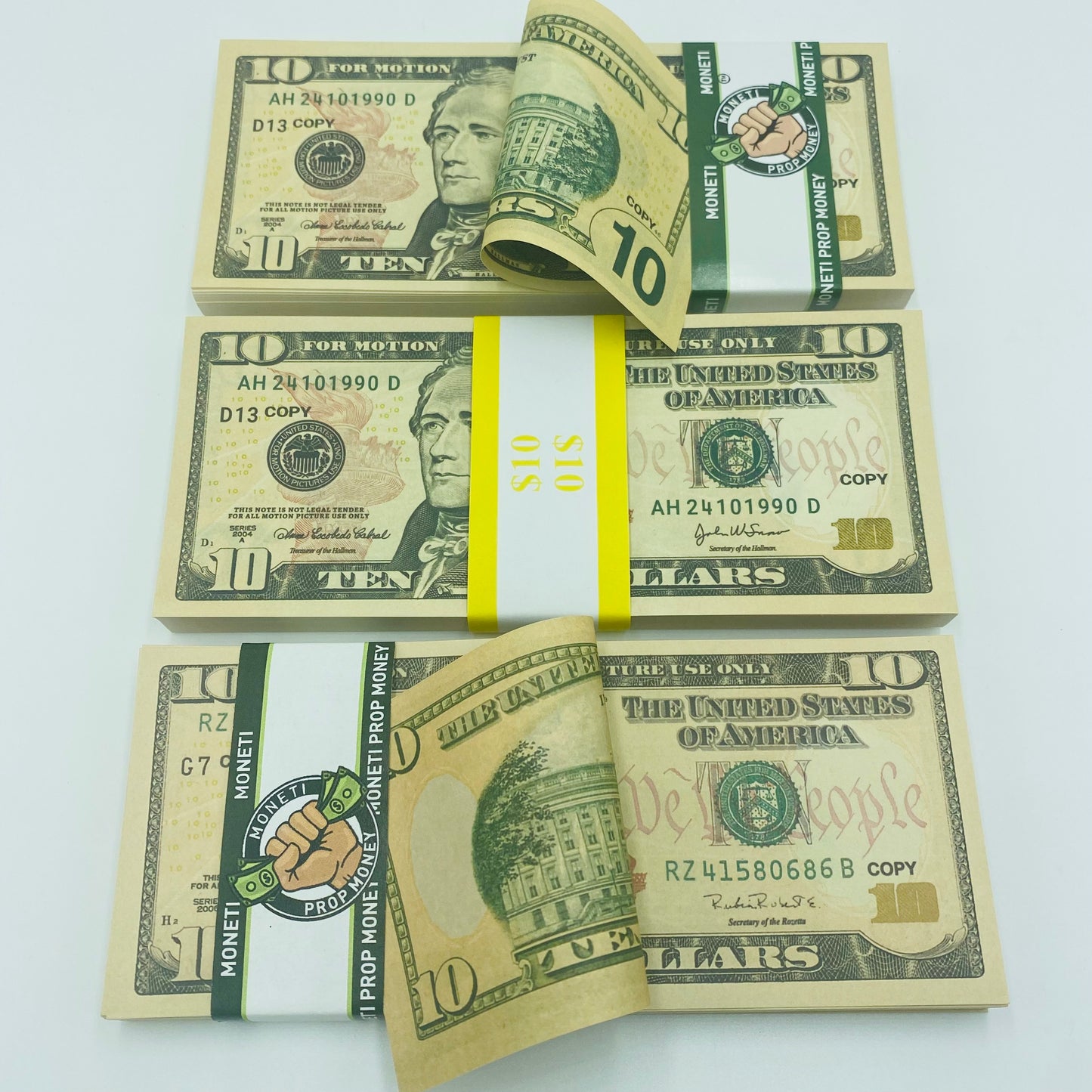 4.000 Dollar $10 Prop Money-Double Sided Full Printed Stack
