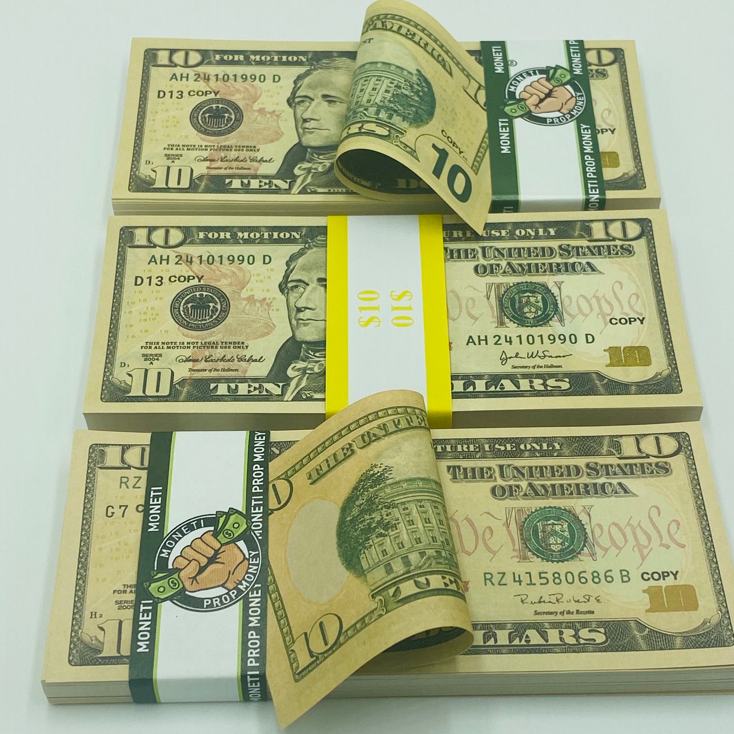 2.000 Dollar $10 Prop Money-Double Sided Full Printed Stack