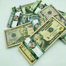 Cargar imagen en el visor de la galería, Realistic Prop Money, Double Sided Full Print Play Game Dollar 200 Pcs 6 Type Mix
