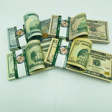 Load image into Gallery viewer, 4 Type Mix Prop Money-Double Sided Full Print fake Dollar 100 Pcs $100,$50,$20,$10

