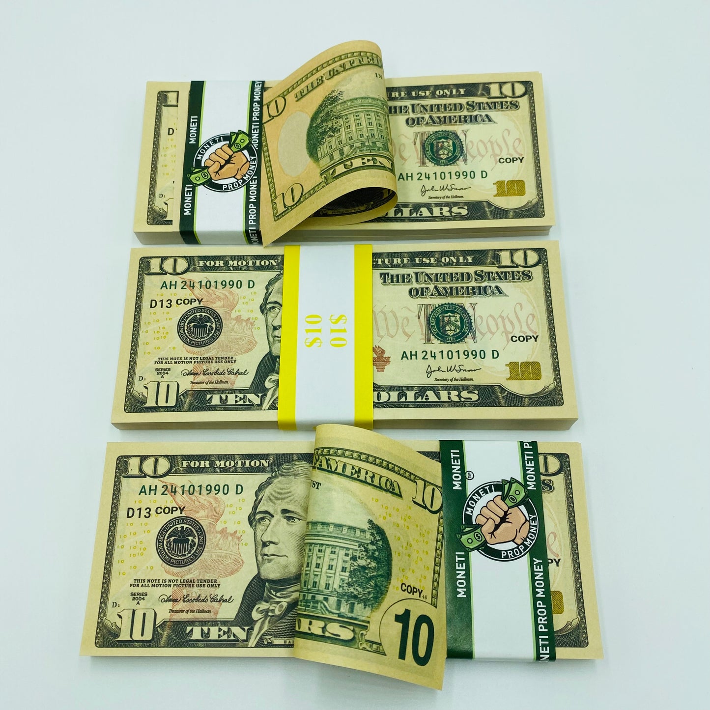 3.000 Dollar $10 Prop Money-Double Sided Full Printed Stack