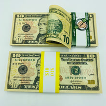 Load image into Gallery viewer, 1.000 Dollar $10 Prop Money-Double Sided Full Printed Stack
