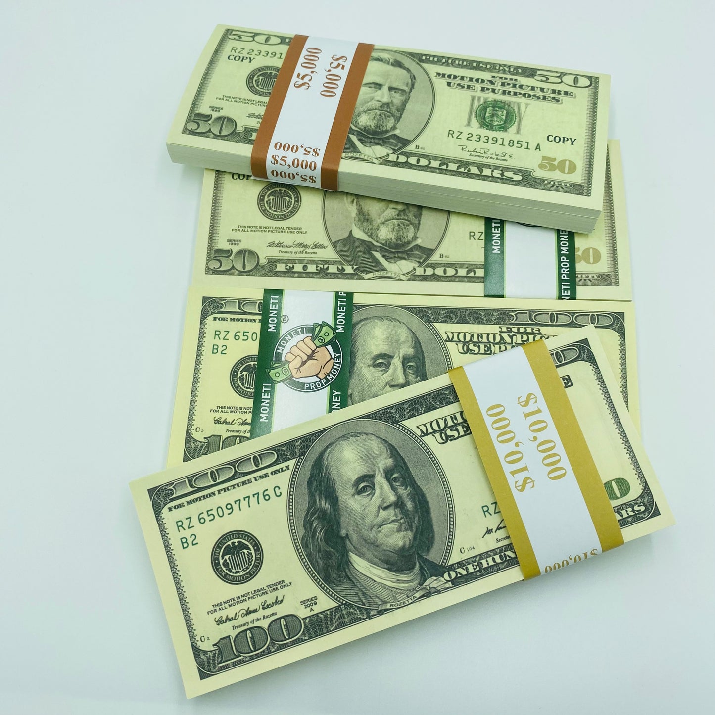 Old US Dollar Prop Money 100 pcs Mix $100 $50 Fake Money 2 Side Looks Real