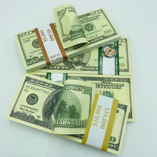 Load image into Gallery viewer, Old US Dollar Prop Money 100 pcs Mix $100 $50 Fake Money 2 Side Looks Real
