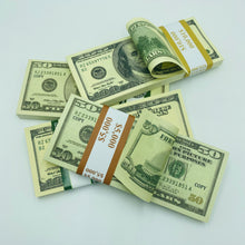 Load image into Gallery viewer, Old US Dollar Prop Money 100 pcs Mix $100 $50 Fake Money 2 Side Looks Real
